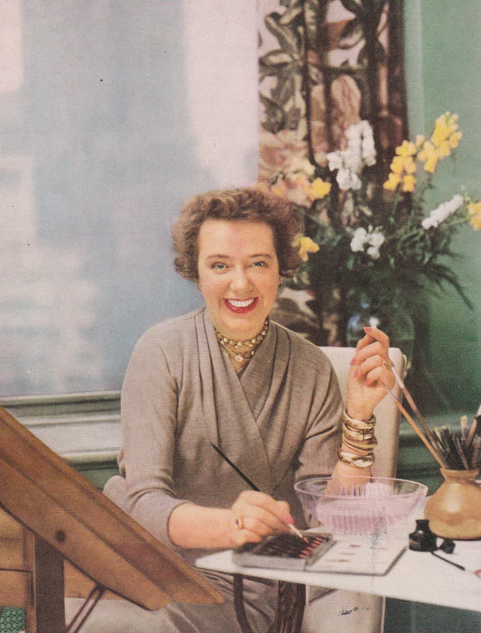 J. Marin featuring a vintage portrait of Claire McCardell in Studio