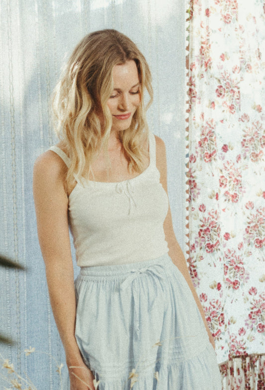 The 1930's French Vintage Bow Organic Camisole - - J. Marin