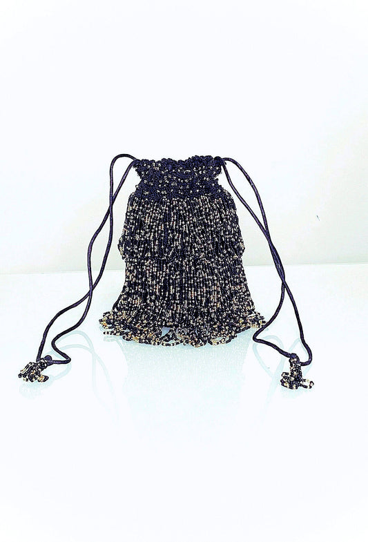 The Bonbon 1920's Pochette Bag - Noir Confetti - - The Deco Haus