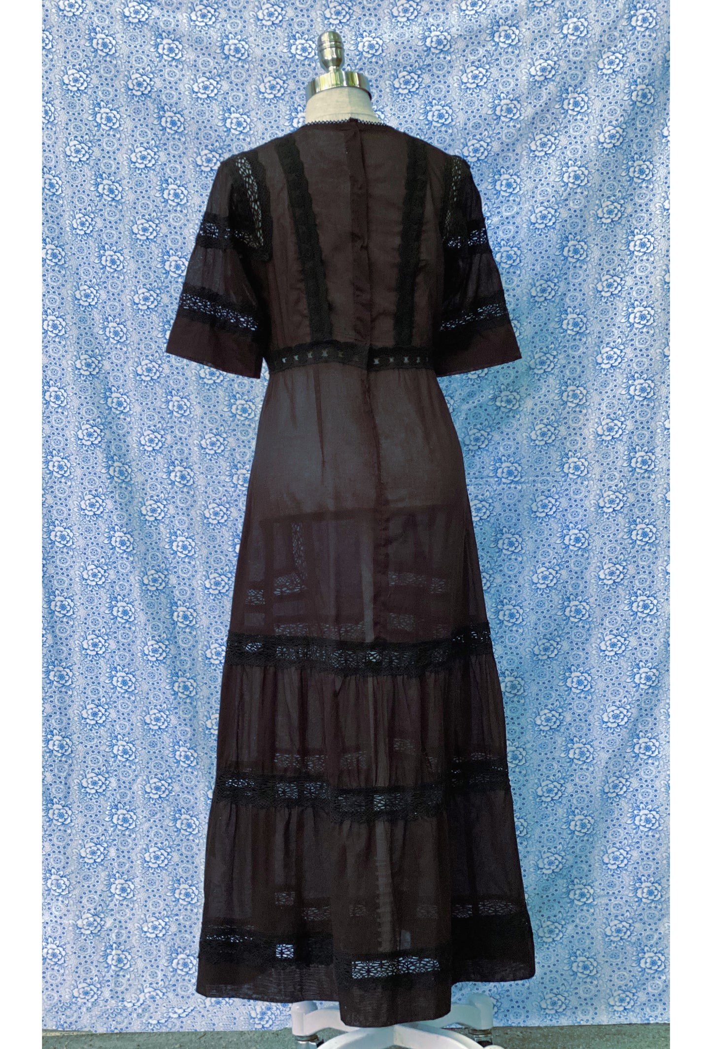 The Dorothea Edwardian Dress - Jet Black - J. Marin