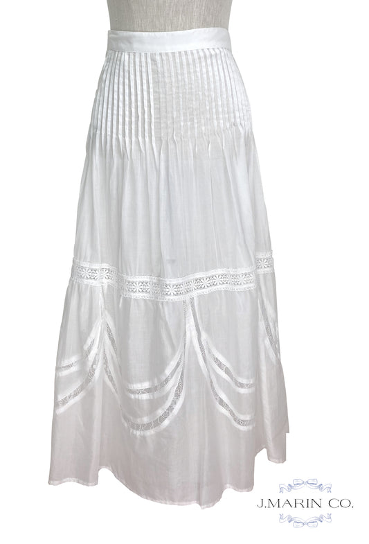 The Tabitha Victorian Skirt - White Lace - - Deco Haus