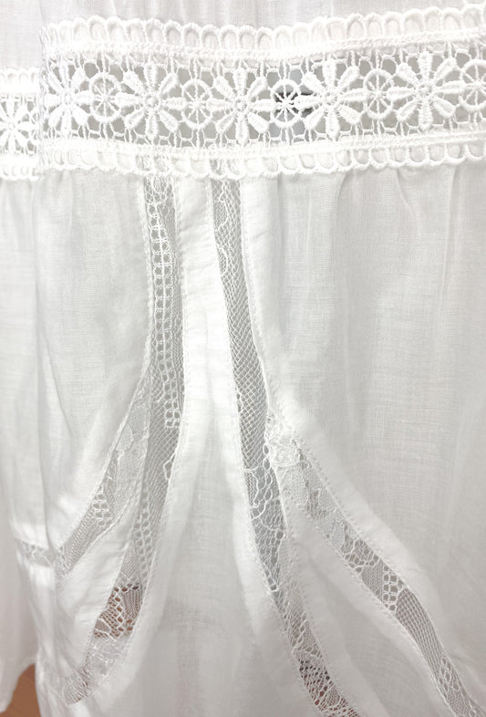 The Tabitha Victorian Skirt - White Lace - - Deco Haus