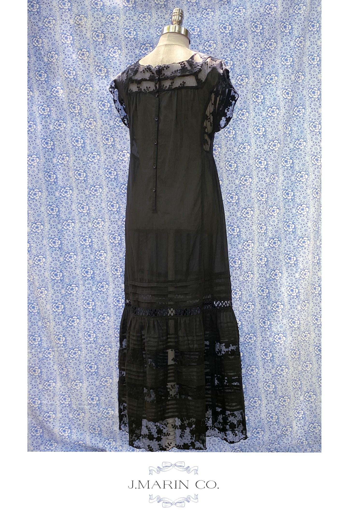 The Vivienne Dress - Edwardian Jet - - Deco Haus