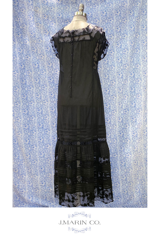The Vivienne Dress - Edwardian Jet - - Deco Haus