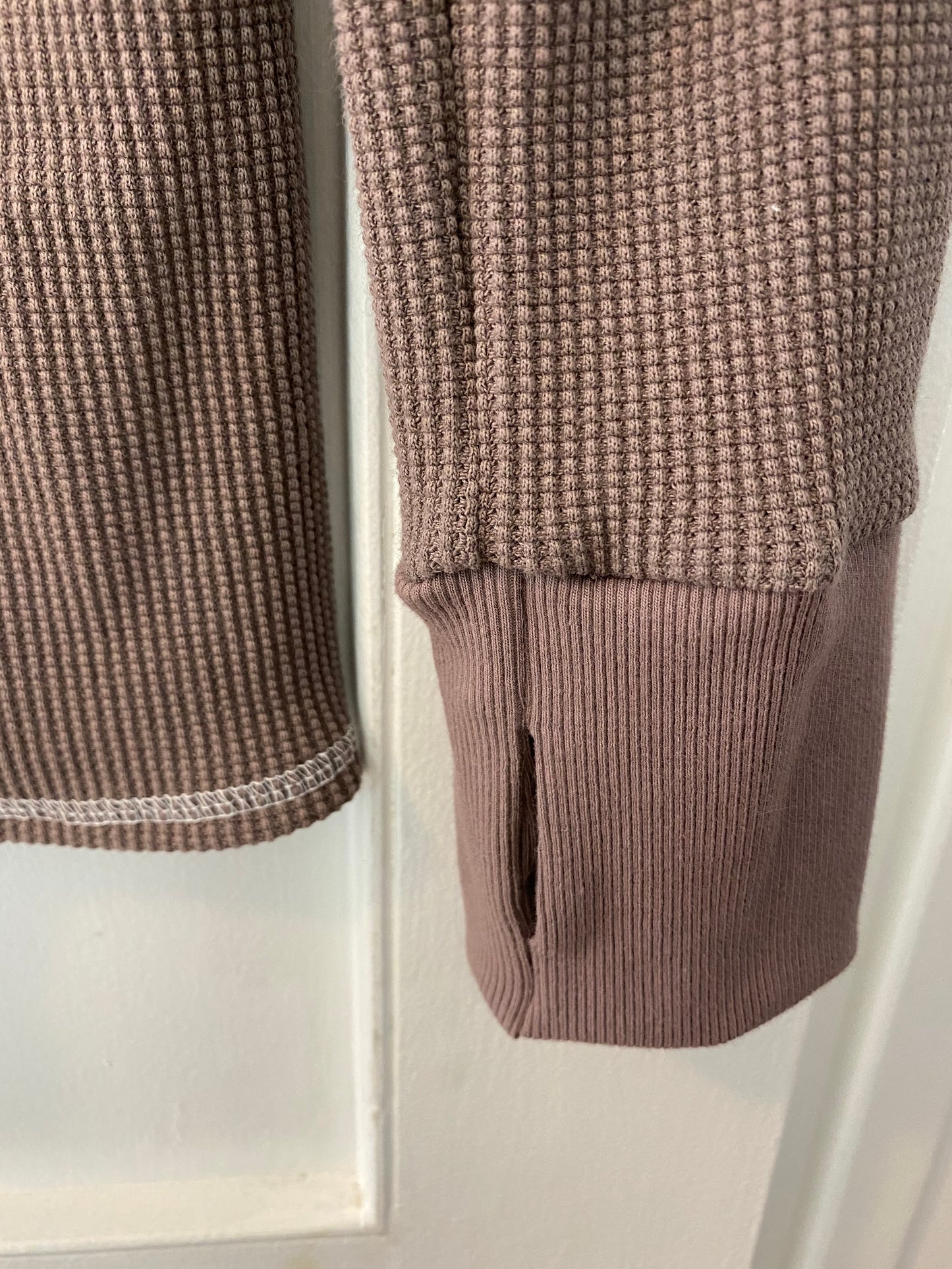 Organic Thermal Raglan Long Sleeve Top - Chocolate Brown - J. Marin