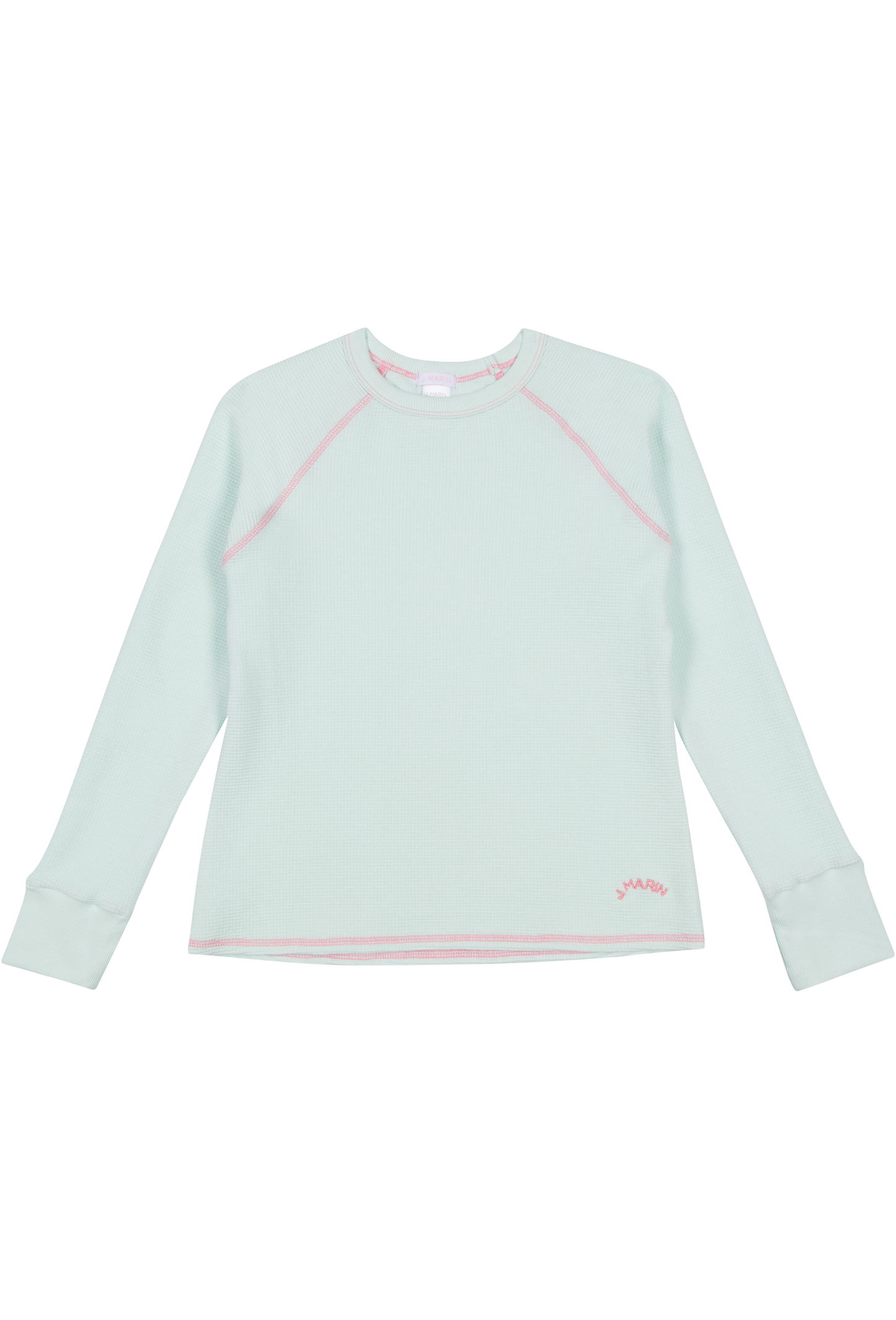Organic Thermal Raglan Long Sleeve Athletic Top - Seaglass Green - J. Marin