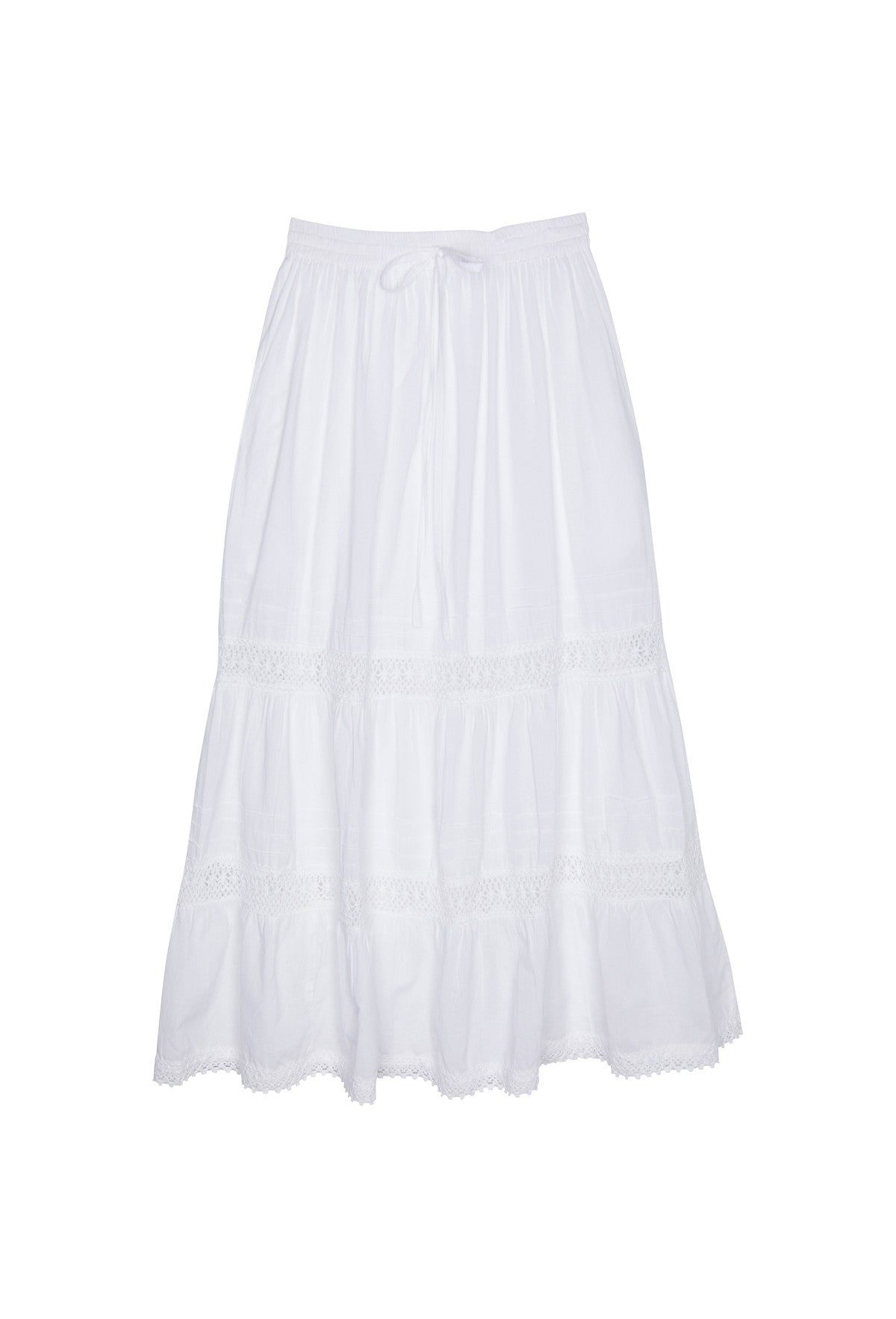 The Adelaide Prairie Skirt - White - - Deco Haus
