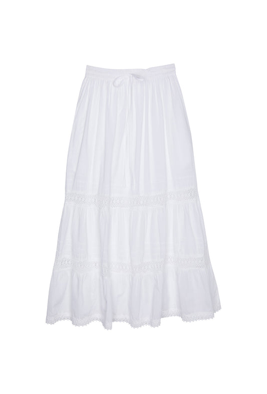 The Adelaide Prairie Skirt - White - - Deco Haus