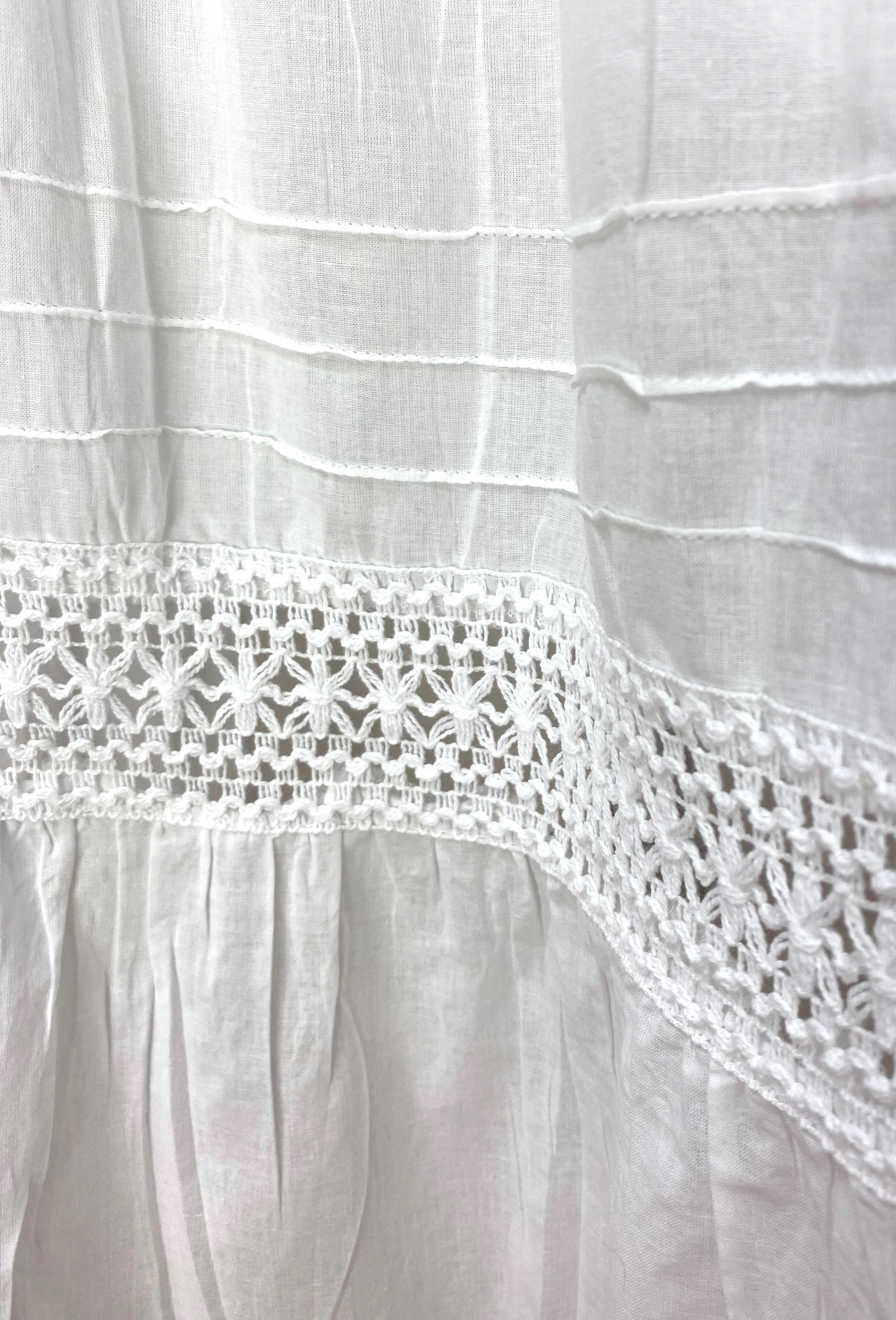 The Adelaide Prairie Skirt - White - - Deco Haus