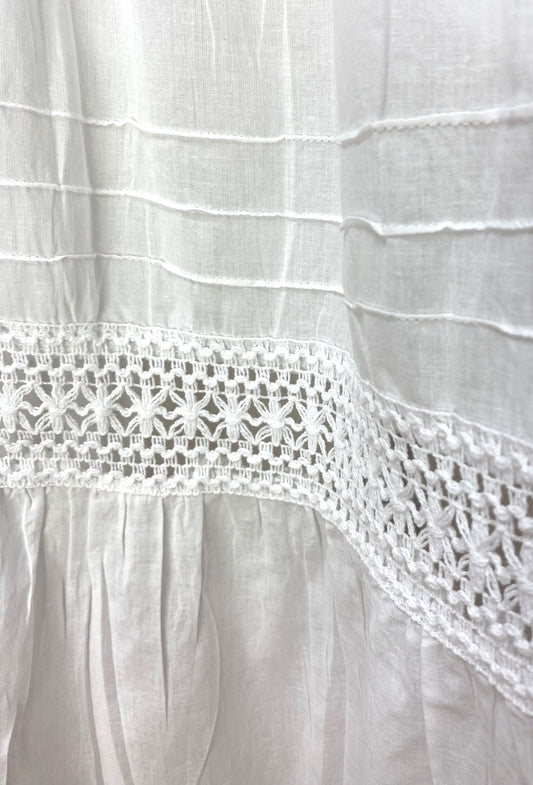 The Adelaide Prairie Skirt - White - - Deco Haus
