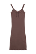 The 1930's French Vintage Bow Camisole Dress - Brown - J. Marin