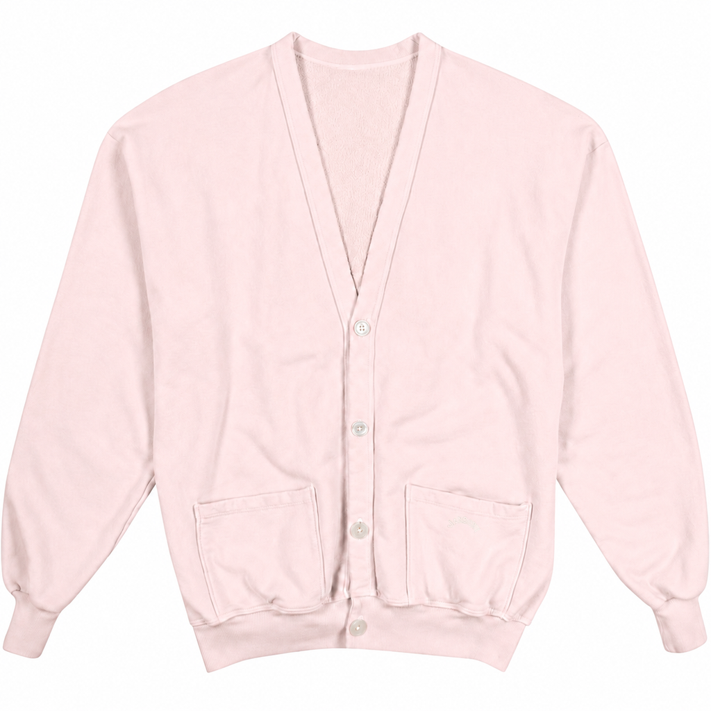 The French Terry Cardigan - Rosewater Pink