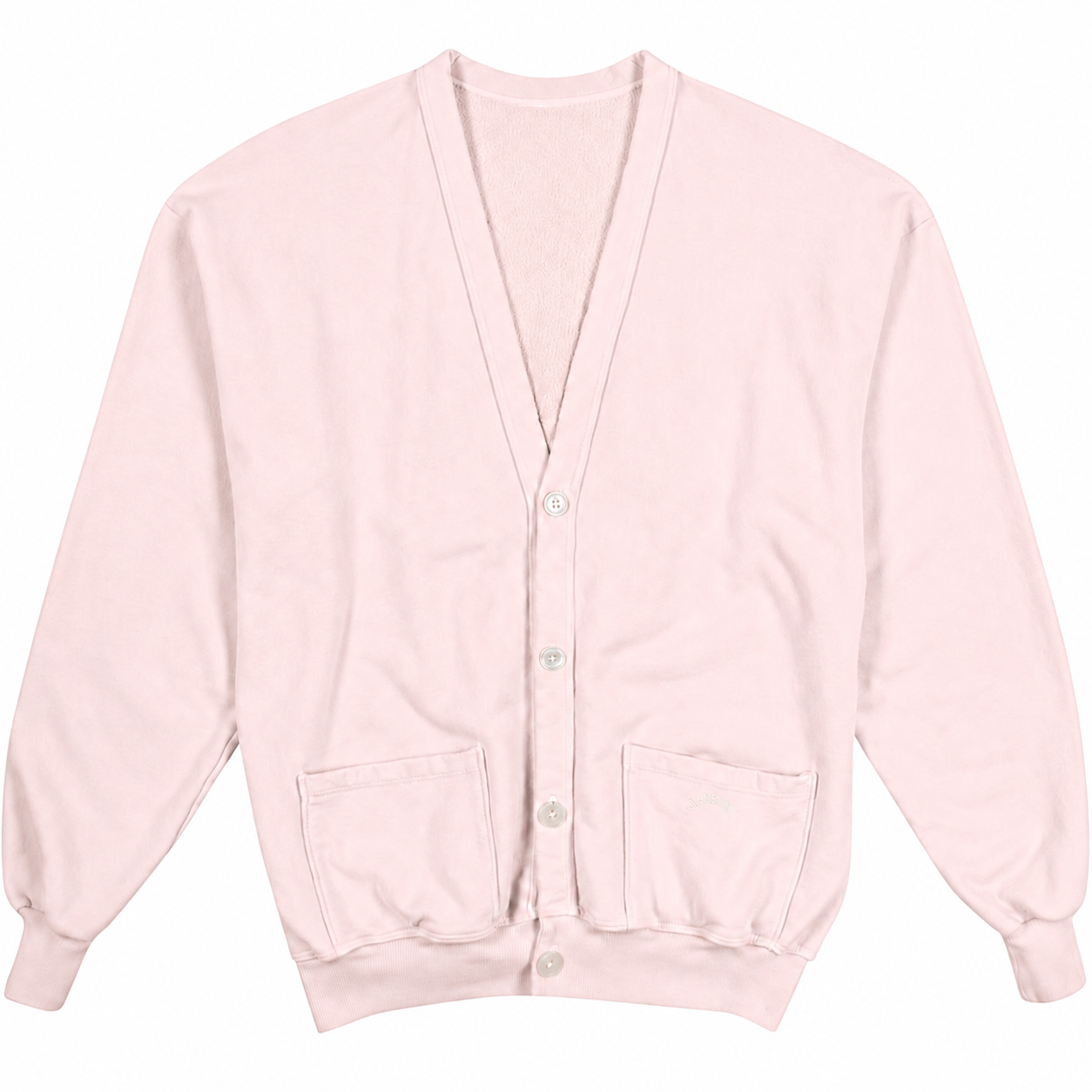 The French Terry Cardigan - Rosewater Pink