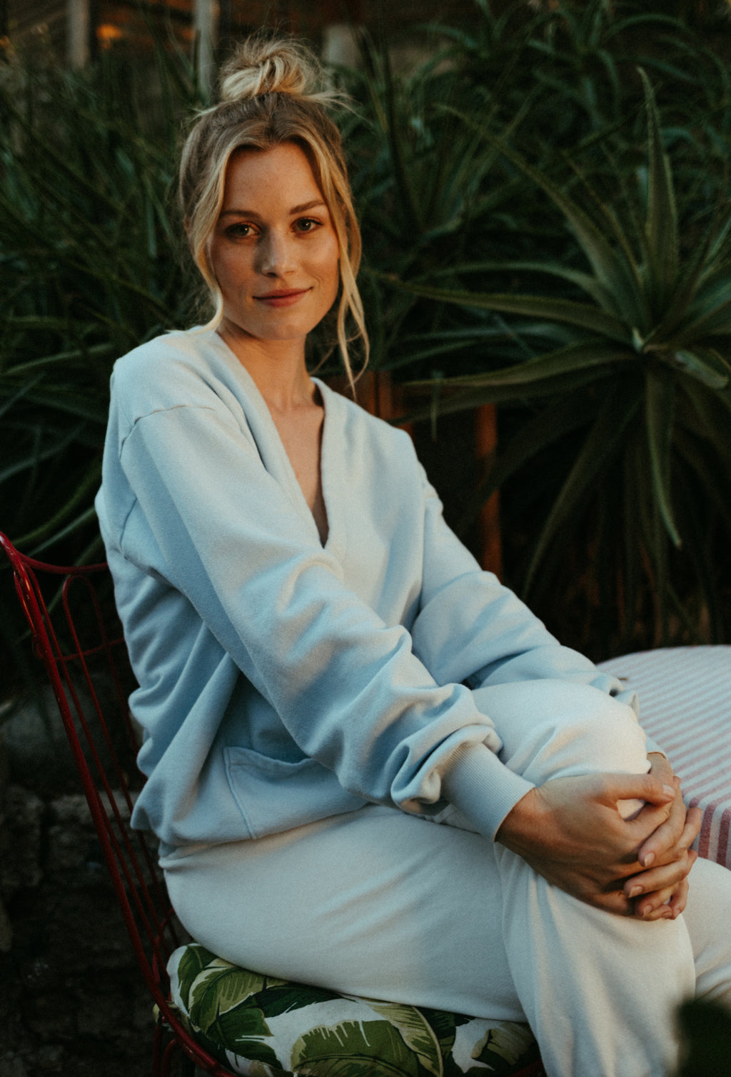 The French Terry Cardigan - Sail Blue - - J. Marin