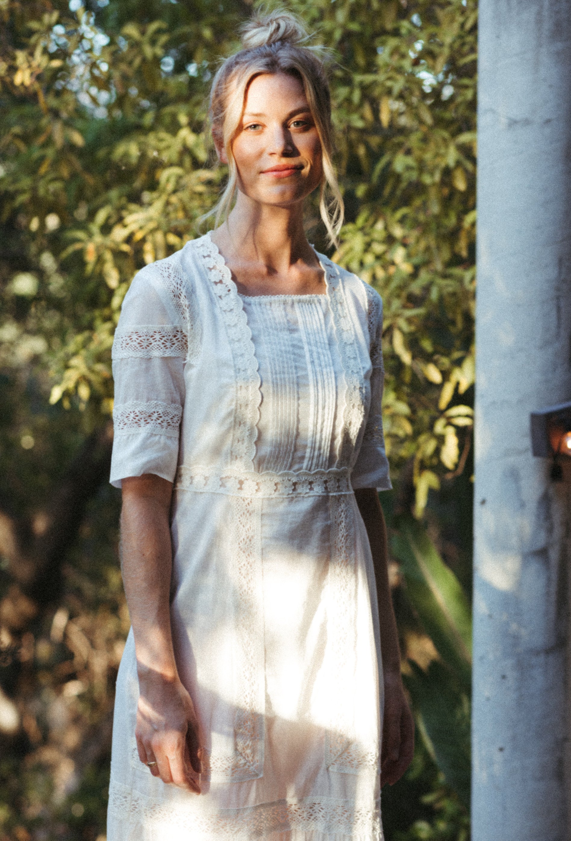 The Dorothea Edwardian Dress - Antique White - - Deco Haus