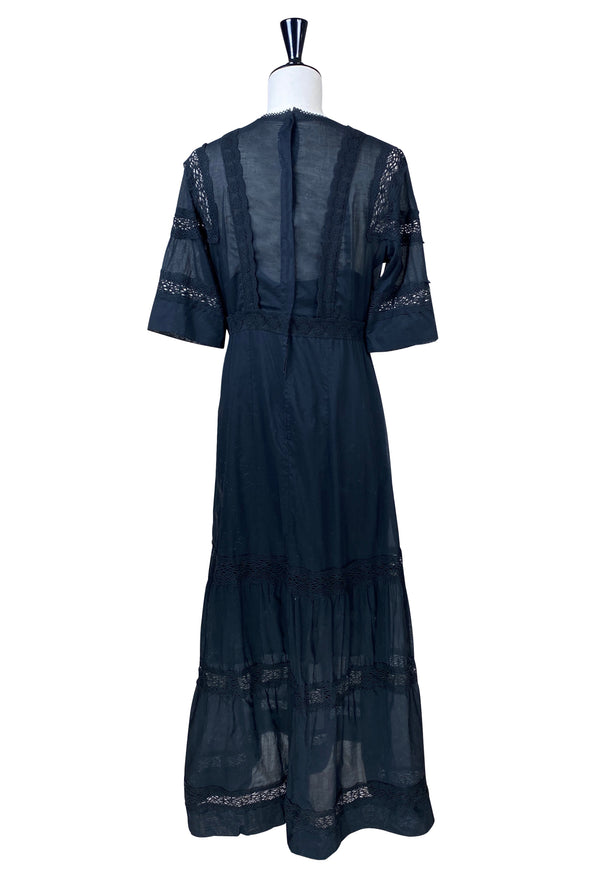 The Dorothea Edwardian Dress - Jet Black - J. Marin