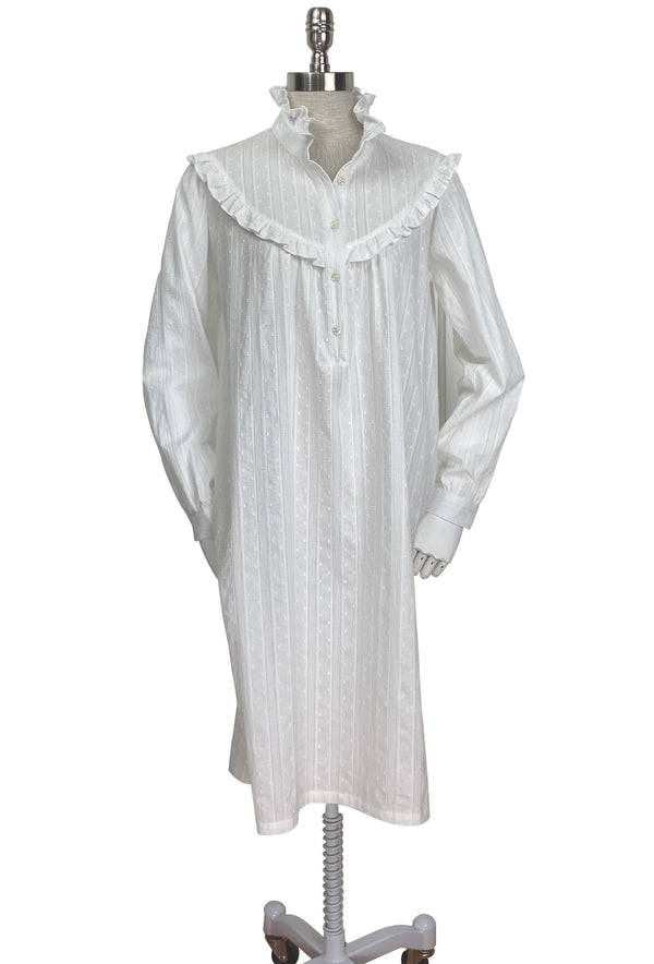 The Laura Shirt Dress - White Dotted Swiss - J. Marin