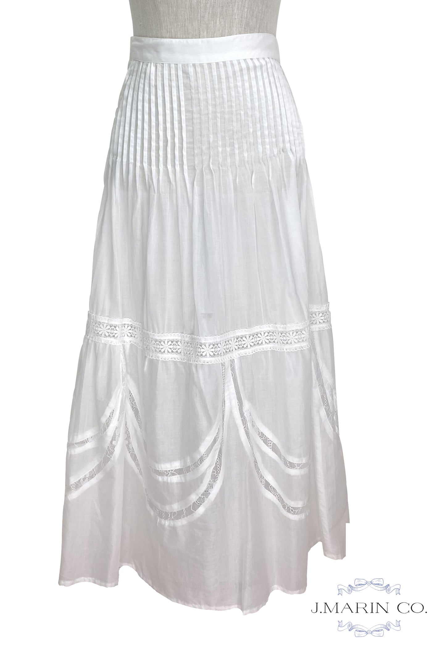 The Tabitha Victorian Skirt - White Lace - J. Marin