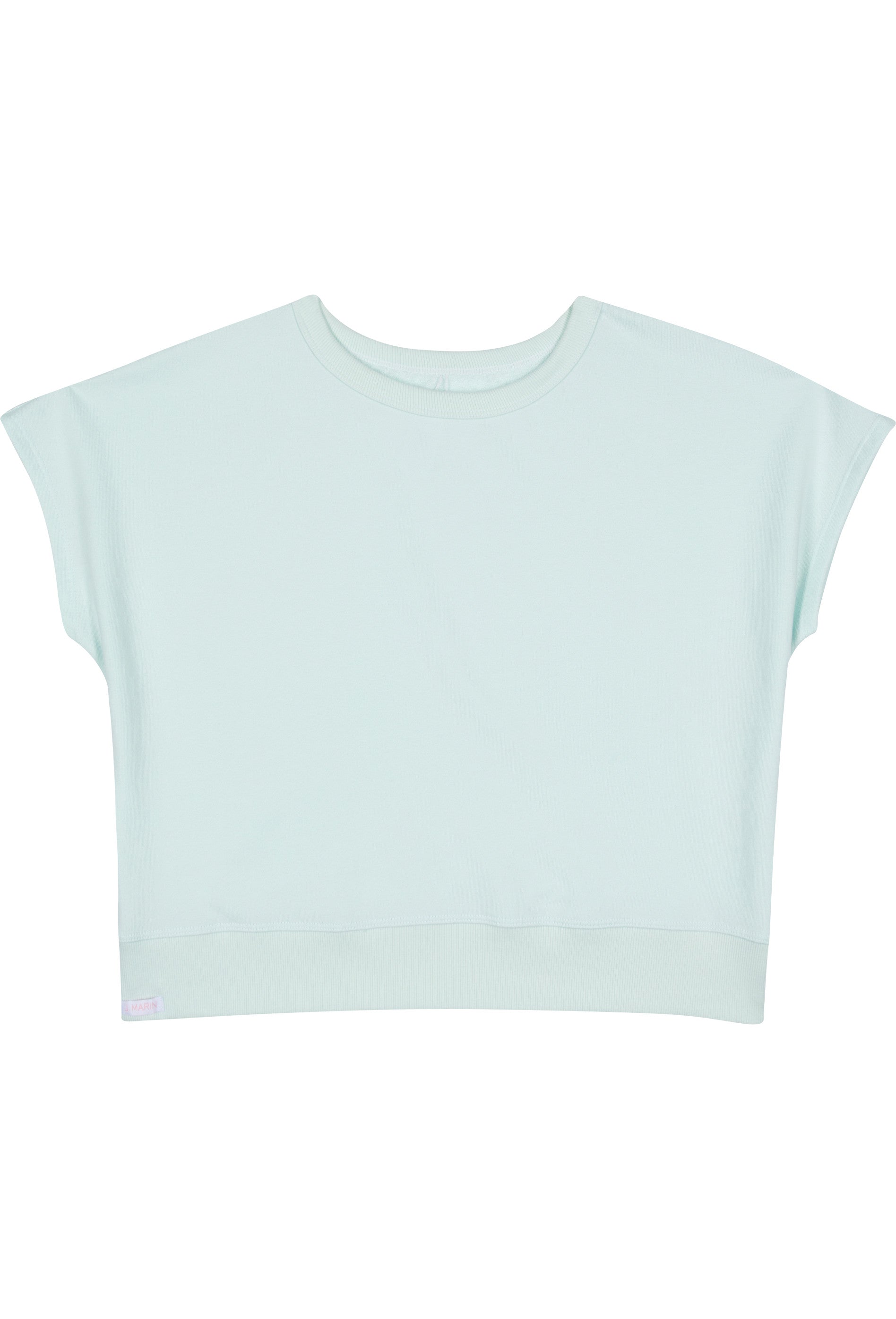 80's Retro French Terry Crop Top - Organic Cotton - Seaglass Green - J. Marin