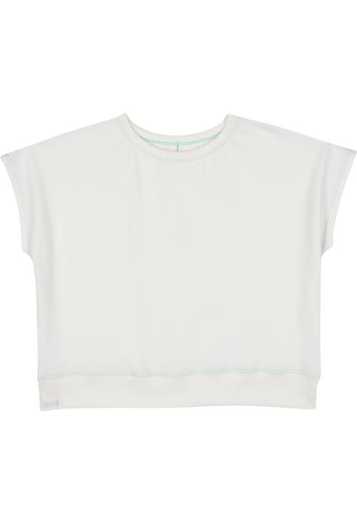 The Bateau Top - Natural with Green Stitching - - J. Marin
