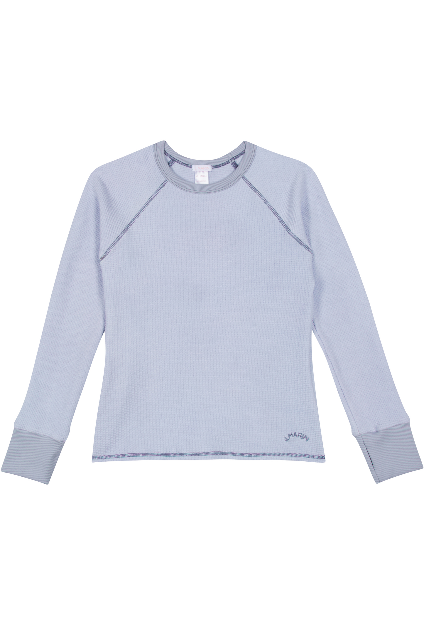 Organic Thermal Raglan Long Sleeve  Athletic Top - Denim Blue - J. Marin