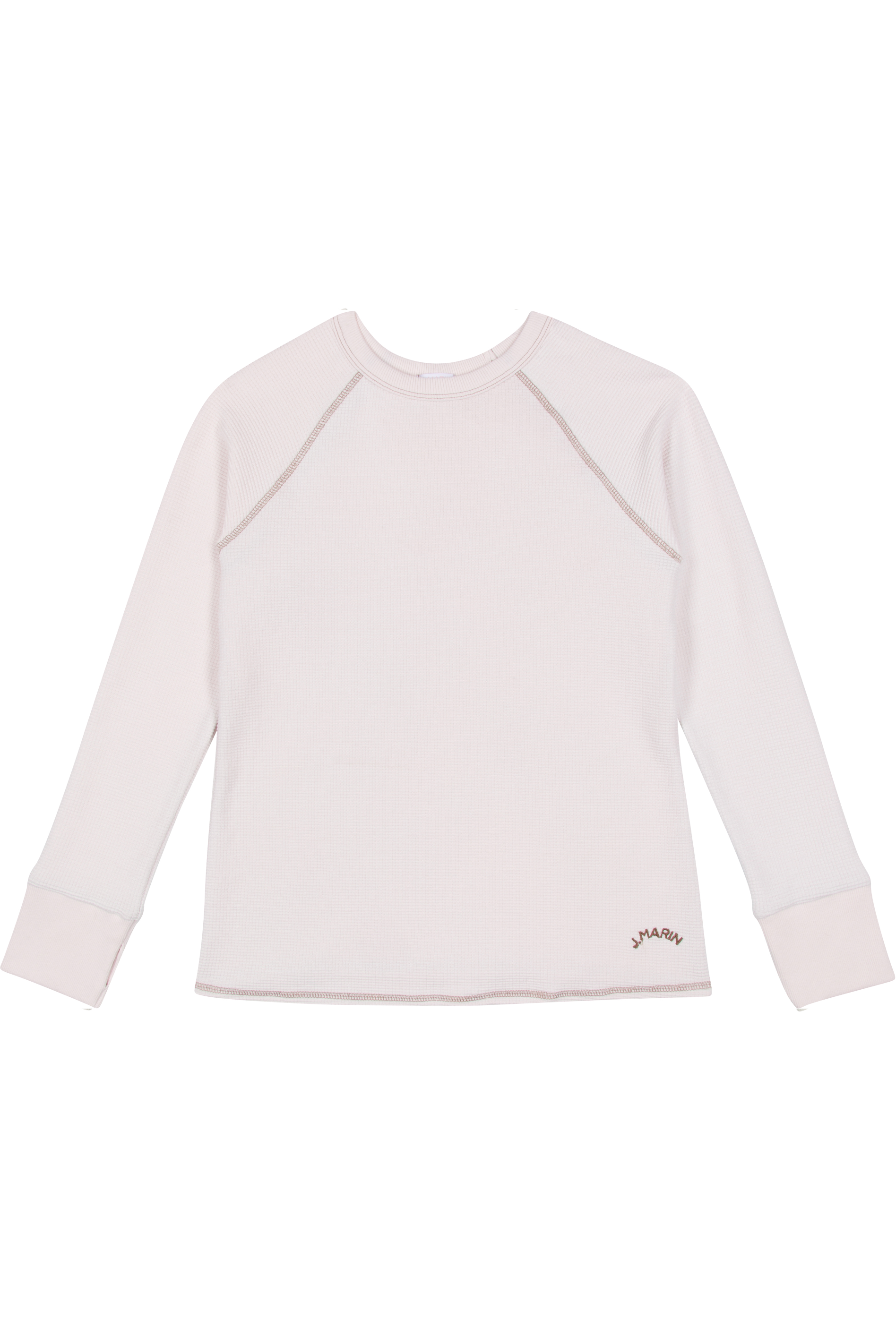 Organic Thermal Raglan Long Sleeve Athletic Top - Sand Pink - J. Marin