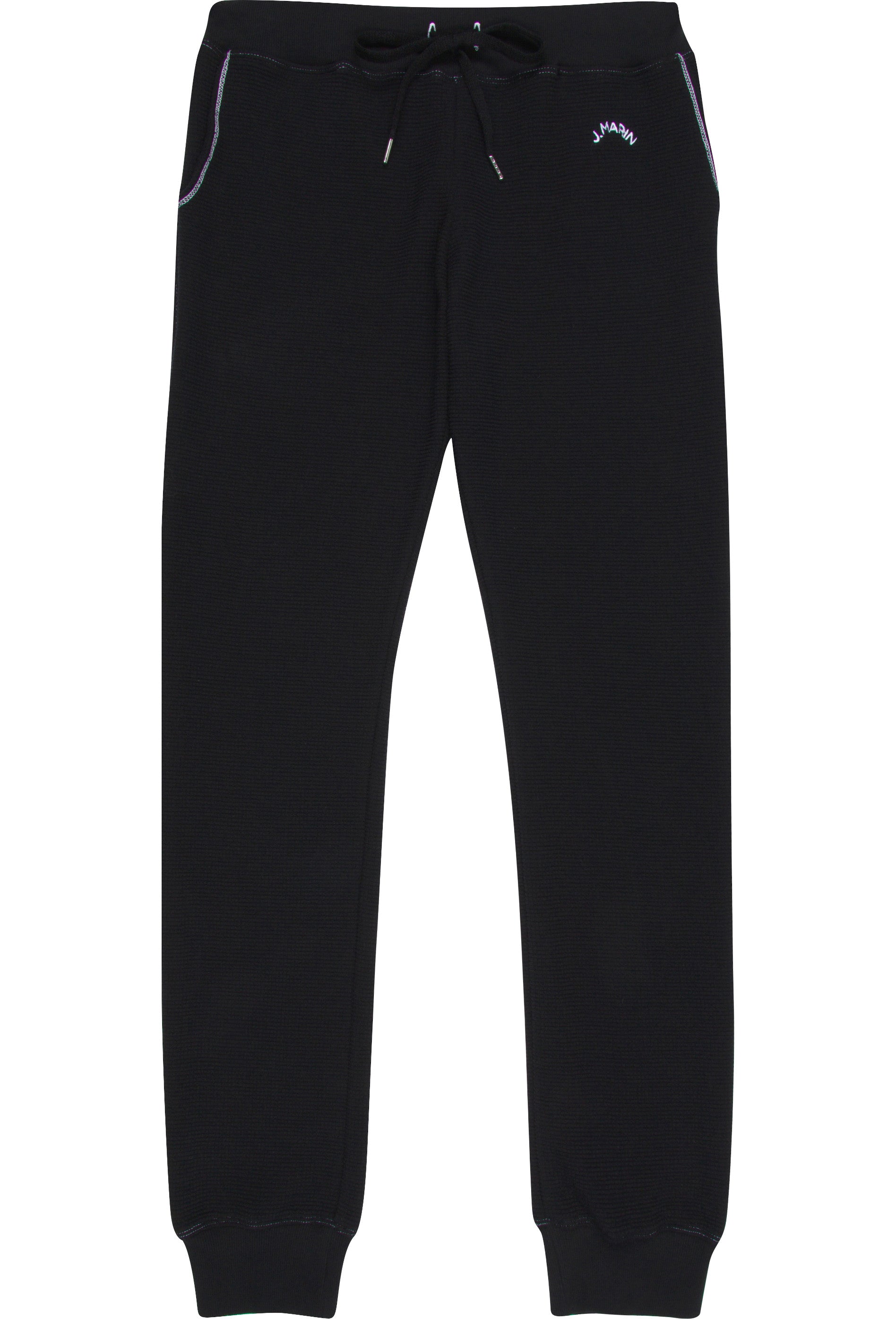Retro Classic Long Organic Thermal Jogger Sweatpants - Essential Black - J. Marin