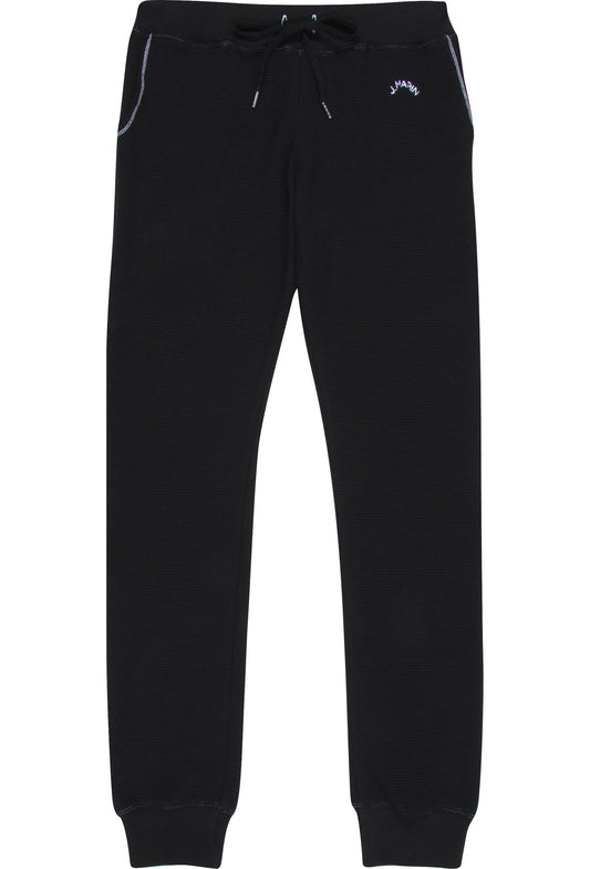 Retro Classic Long Organic Thermal Jogger Sweatpants - Essential Black - J. Marin