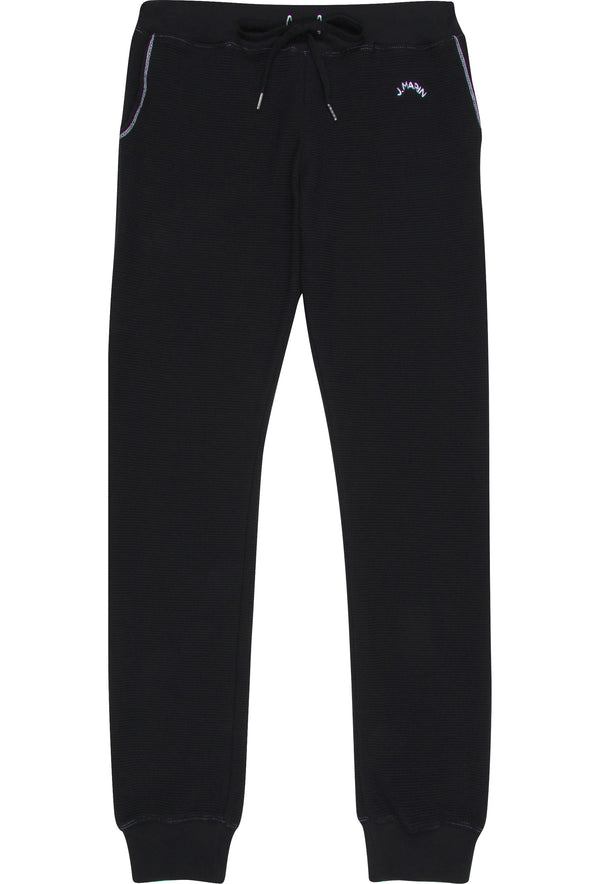 Retro Classic Long Organic Thermal Jogger Sweatpants - Essential Black - J. Marin
