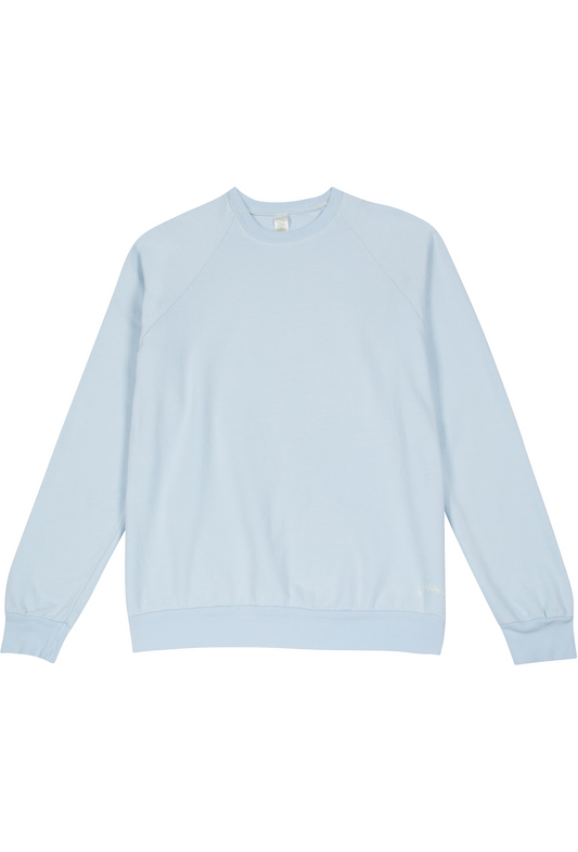 Retro Raglan Gym Sweatshirt - Organic Cotton Hand-Dye - Sail Blue - J. Marin