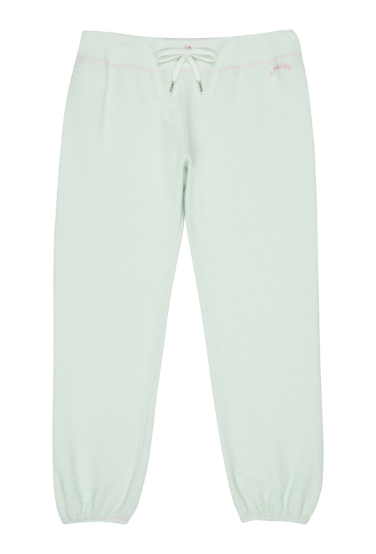 Retro Classic Cropped Organic Thermal Gym Sweatpants - Aloe Green - J. Marin