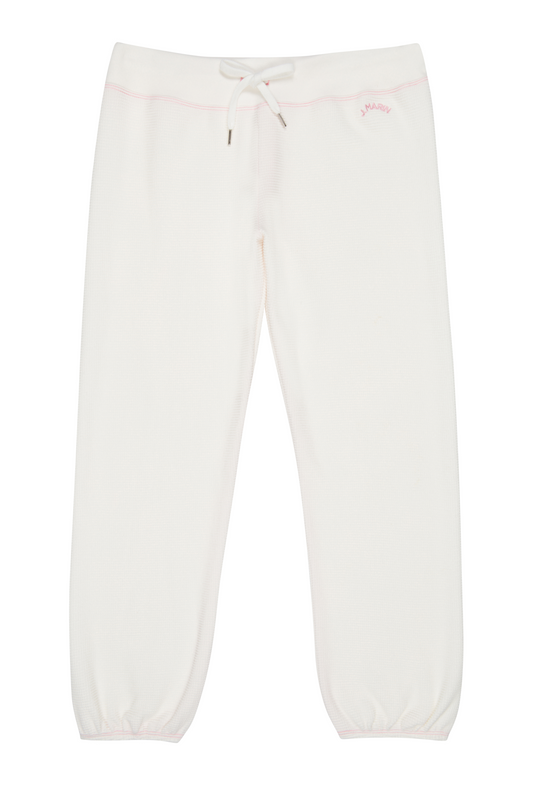 Retro Classic Cropped Organic Thermal Gym Sweatpants - Natural - J. Marin