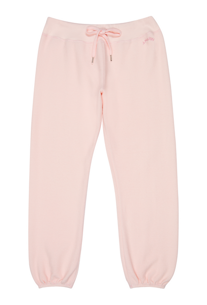 Retro Classic Cropped Organic Thermal Gym Sweatpants - Rosewater Pink - J. Marin