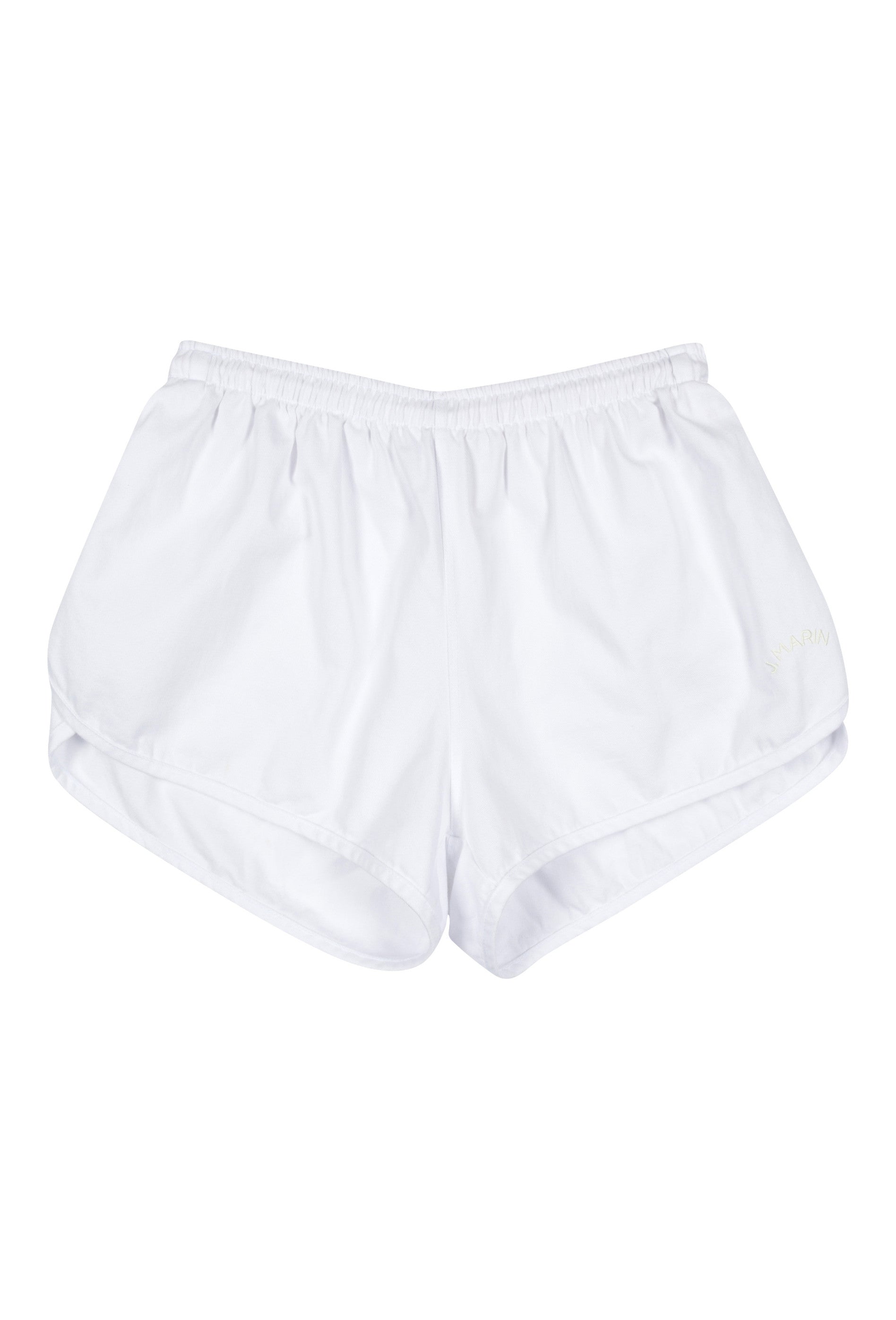 Vintage 1980's Style Washed Cotton Dolphin Shorts - Original White - J. Marin