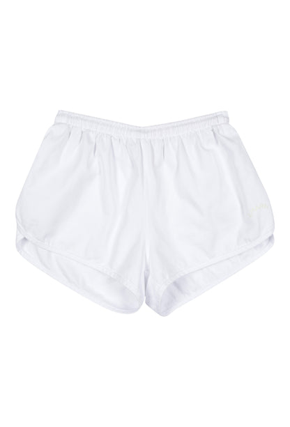 Vintage 1980's Style Washed Cotton Dolphin Shorts - Original White - J. Marin