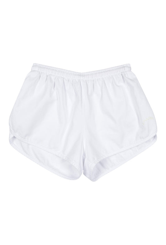 Vintage 1980's Style Washed Cotton Dolphin Shorts - Original White - J. Marin
