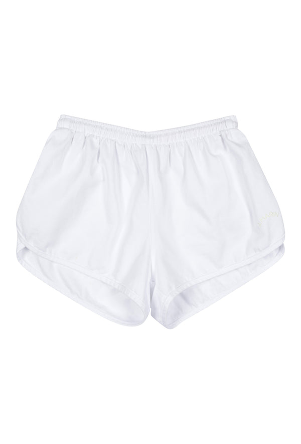 Vintage 1980's Style Washed Cotton Dolphin Shorts - Original White - J. Marin