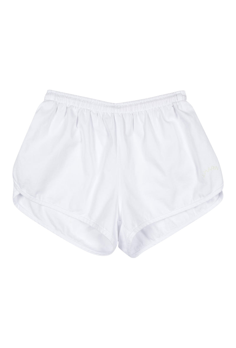 Vintage 1980's Style Washed Cotton Dolphin Shorts - Original White - J. Marin