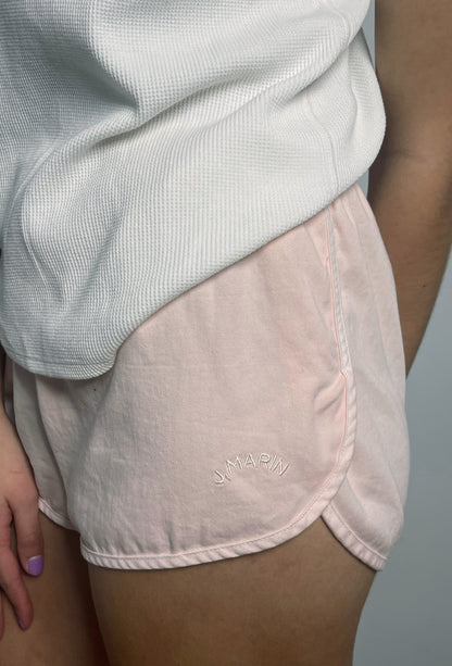 Vintage 1980's Style Washed Cotton Dolphin Shorts - Rosewater Pink - J. Marin