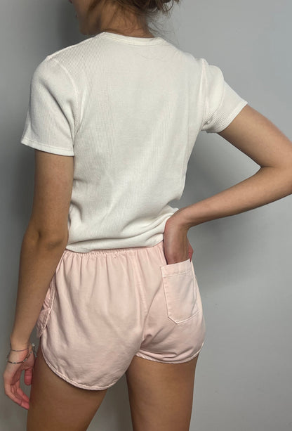Vintage 1980's Style Washed Cotton Dolphin Shorts - Rosewater Pink - J. Marin