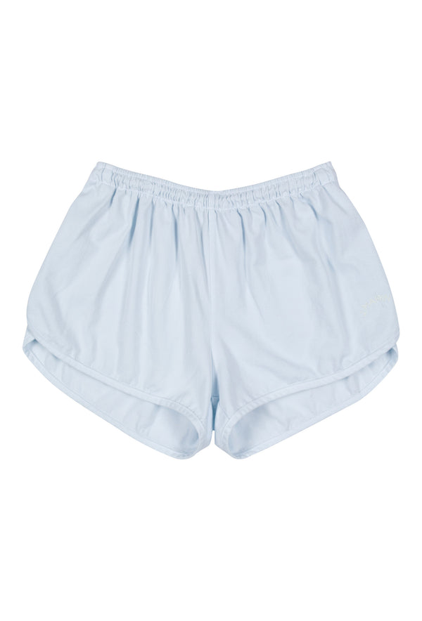 Vintage 1980's Style Washed Cotton Dolphin Shorts - Sail Blue - J. Marin