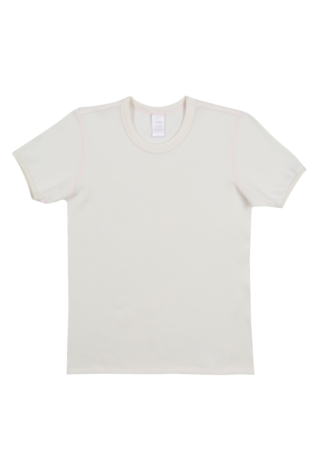 Vintage Style Classic Thermal Surplus Tee - Organic Cotton - Natural/Rosewater Pink - J. Marin